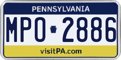 PA license plate MPO2886