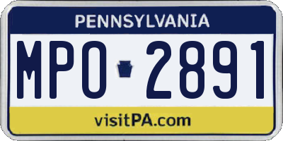 PA license plate MPO2891