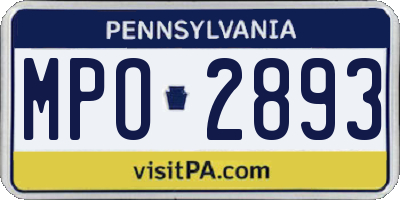 PA license plate MPO2893