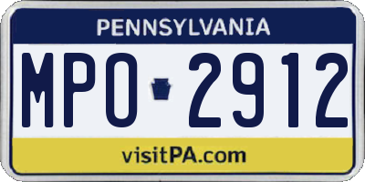 PA license plate MPO2912