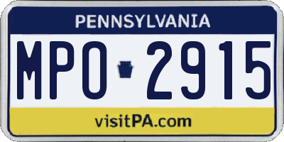 PA license plate MPO2915