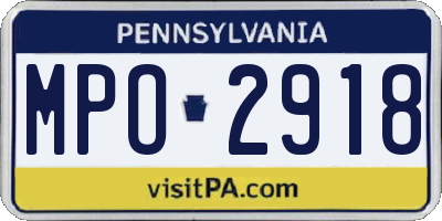 PA license plate MPO2918