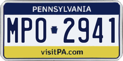 PA license plate MPO2941