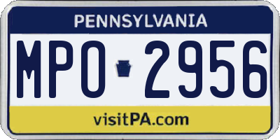 PA license plate MPO2956