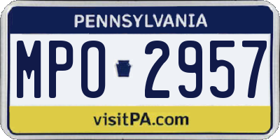 PA license plate MPO2957