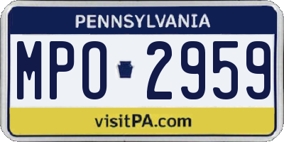 PA license plate MPO2959