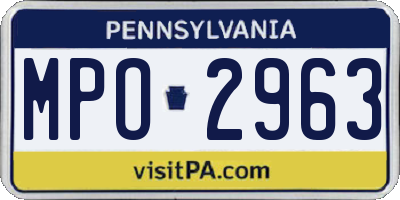 PA license plate MPO2963