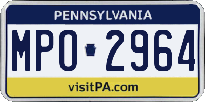 PA license plate MPO2964