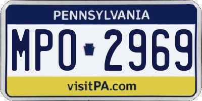 PA license plate MPO2969