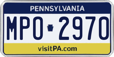 PA license plate MPO2970