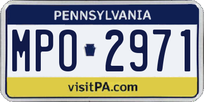 PA license plate MPO2971