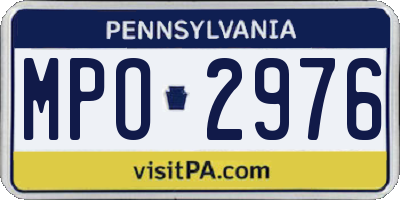 PA license plate MPO2976