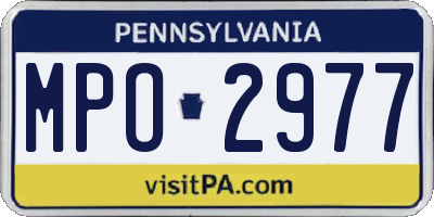 PA license plate MPO2977