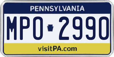 PA license plate MPO2990
