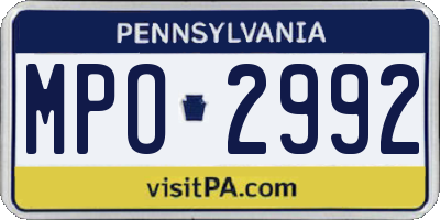 PA license plate MPO2992