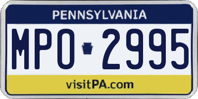PA license plate MPO2995
