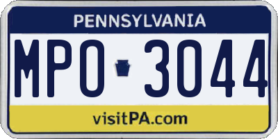 PA license plate MPO3044
