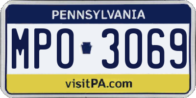 PA license plate MPO3069