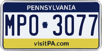 PA license plate MPO3077