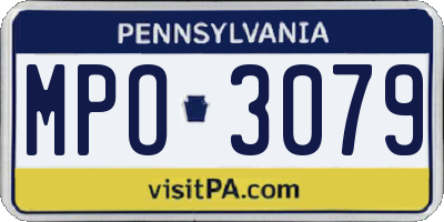 PA license plate MPO3079