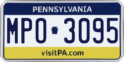 PA license plate MPO3095