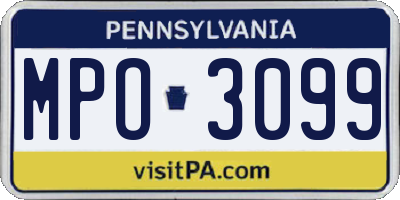 PA license plate MPO3099
