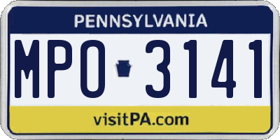 PA license plate MPO3141