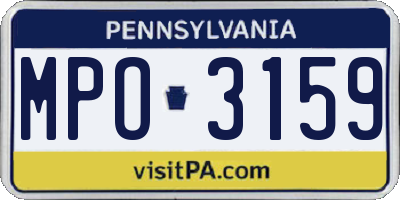 PA license plate MPO3159