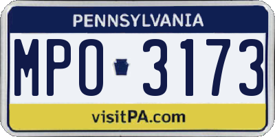 PA license plate MPO3173