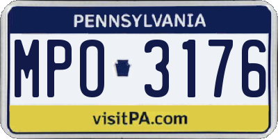 PA license plate MPO3176