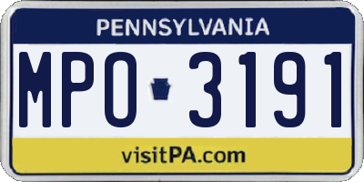 PA license plate MPO3191