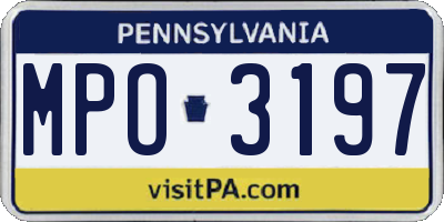 PA license plate MPO3197