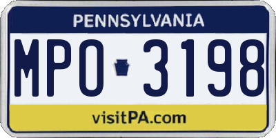 PA license plate MPO3198