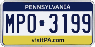 PA license plate MPO3199
