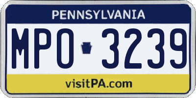PA license plate MPO3239