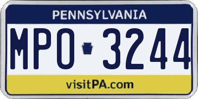 PA license plate MPO3244