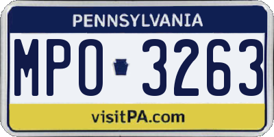 PA license plate MPO3263