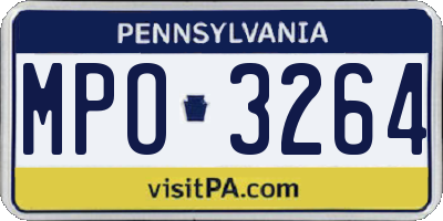 PA license plate MPO3264