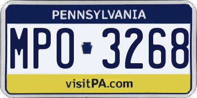 PA license plate MPO3268