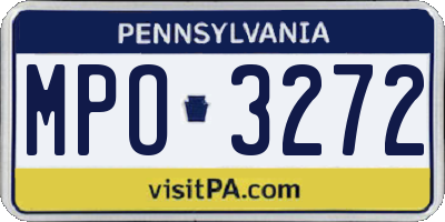 PA license plate MPO3272