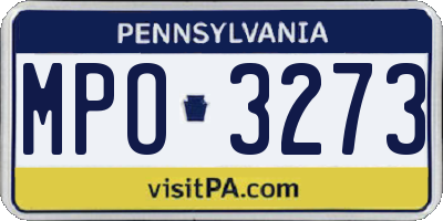 PA license plate MPO3273
