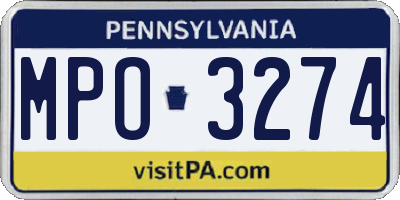 PA license plate MPO3274