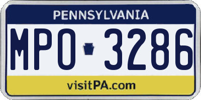 PA license plate MPO3286