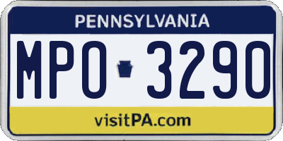 PA license plate MPO3290