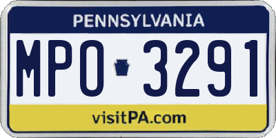 PA license plate MPO3291