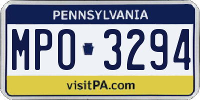 PA license plate MPO3294