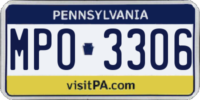 PA license plate MPO3306