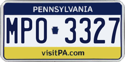 PA license plate MPO3327