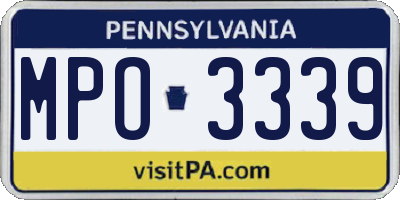 PA license plate MPO3339