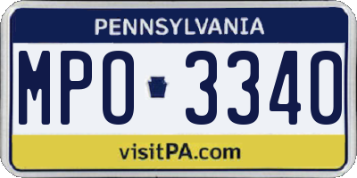 PA license plate MPO3340